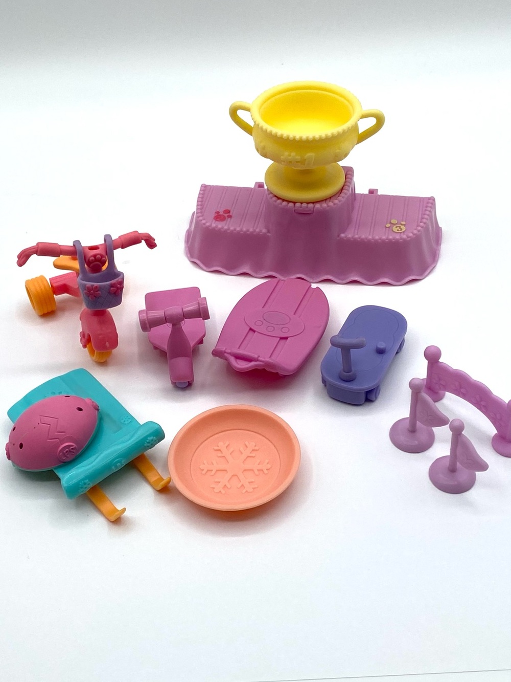 Littlest Pet Shop LPS Mixed Lot Scooter Tricycle Sled Trophy Accessories